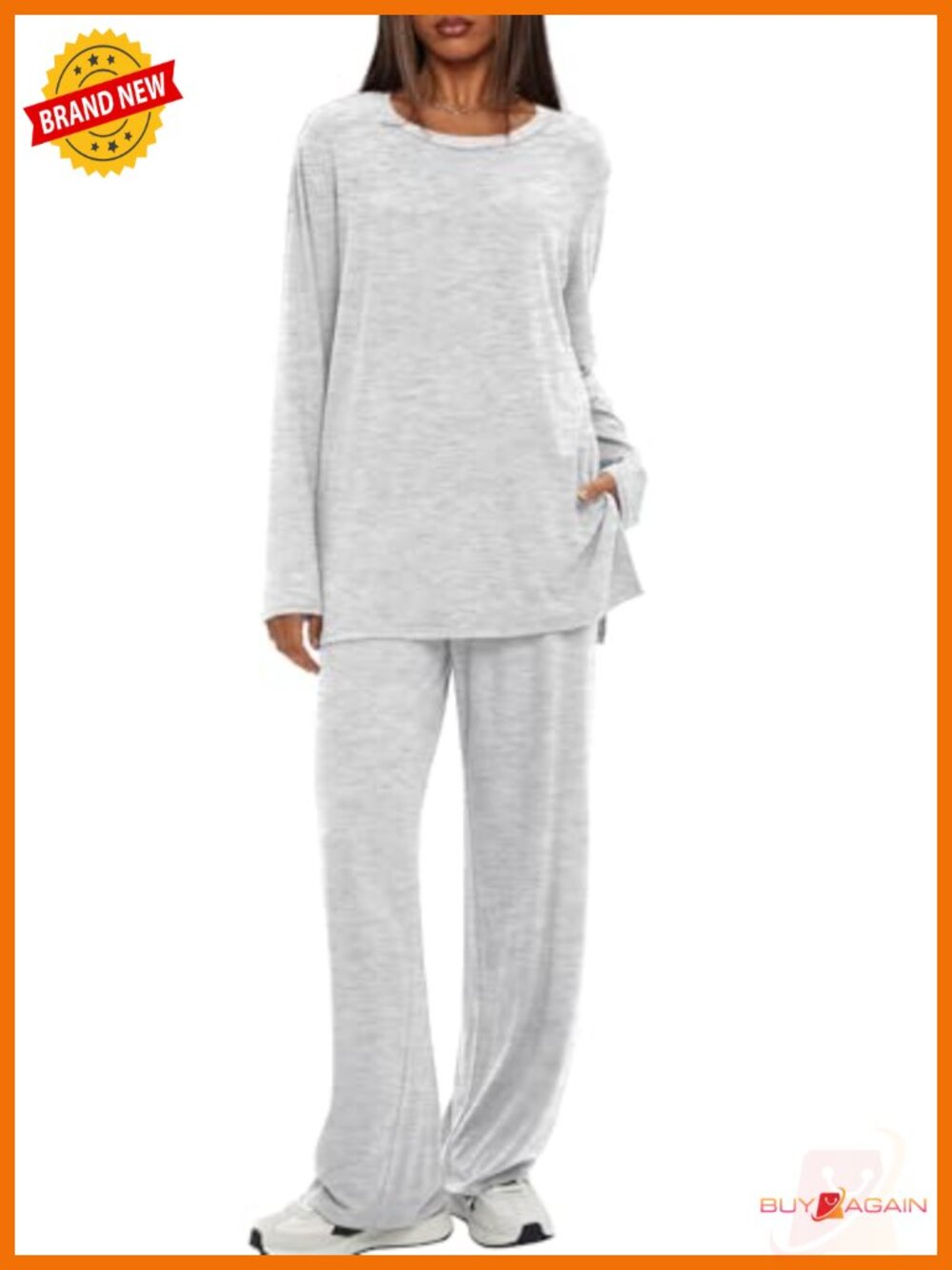 Women's 2 Piece Lounge Set Oversized Top Wide Leg Pants Casual Soft